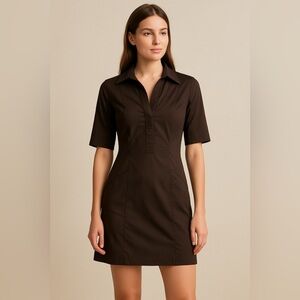 Twik by Simons Brown Collared Mini Dress – Size XS